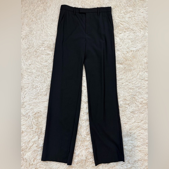 Gucci Uniform Black wool Pants Trousers raw hem size 40 pocket zip straight leg - Picture 1 of 14